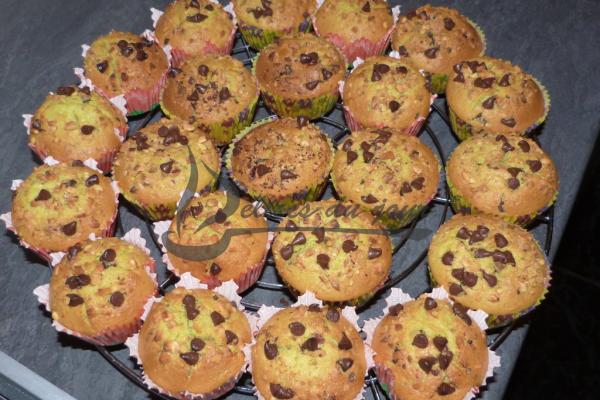 Muffins pistache coeur chocolat