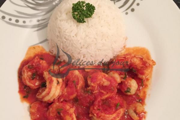 Crevettes sauce piquante