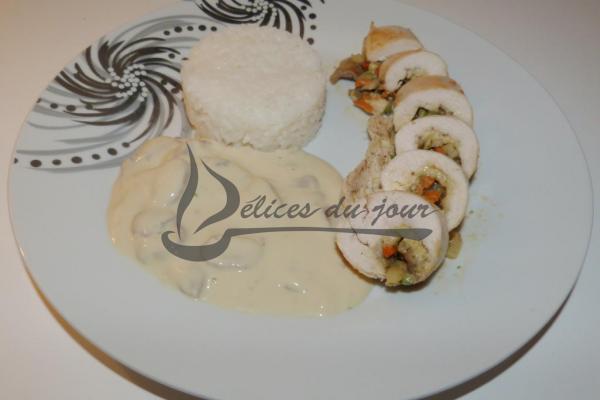 Escalope de poulet farcie aux légumes